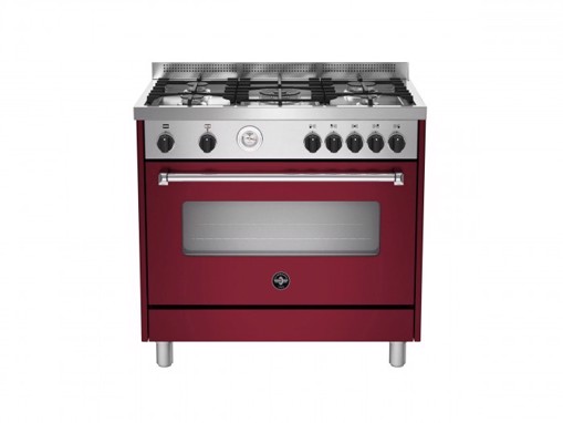 Bertazzoni La Germania Americana AMN965EVIT cucina Gas Bordeaux, Acciaio inossidabile A