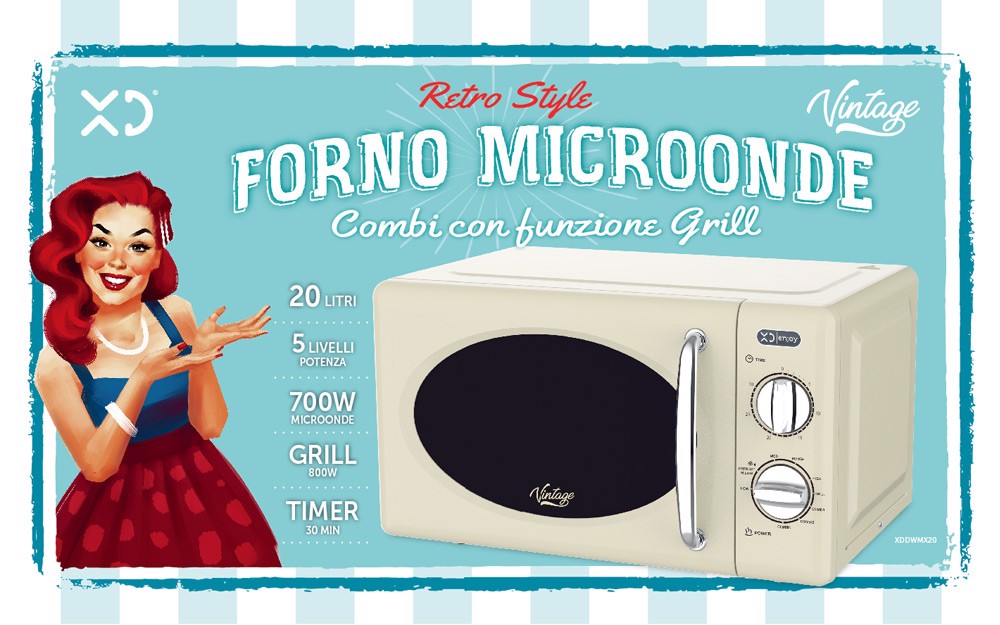 XD Enjoy XD XDDWMX20 forno a microonde Superficie piana Microonde con grill  20 L 700 W Avorio Vintage, Forni a microonde in Offerta su Stay On