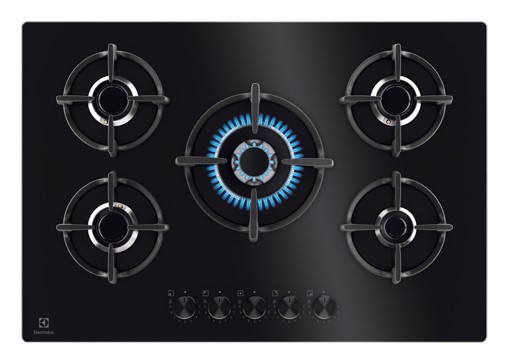 Electrolux EGG75372K Nero Superficie piana 75 cm Gas 5 Fornello(i)