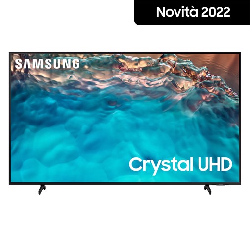 Samsung Series 8 TV Crystal UHD 4K 55” UE55BU8070 Smart TV Wi-Fi Black 2022, Processore Crystal 4K, HDR, Colori reali, Suono ottimizzato