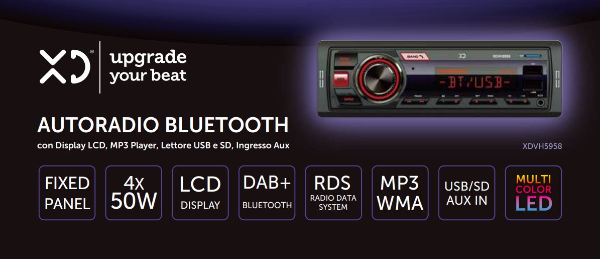XD Enjoy XD XDVH5958 Autoradio dab/dab+ , Bluetooth,usb,micro sd,aux, Autoradio in Offerta su Stay On