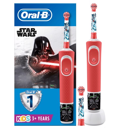 Oral-B Kids Spazzolino Elettrico Ricaricabile 1 Manico con Personaggi di Star Wars e 2 Testine. 3+ anni