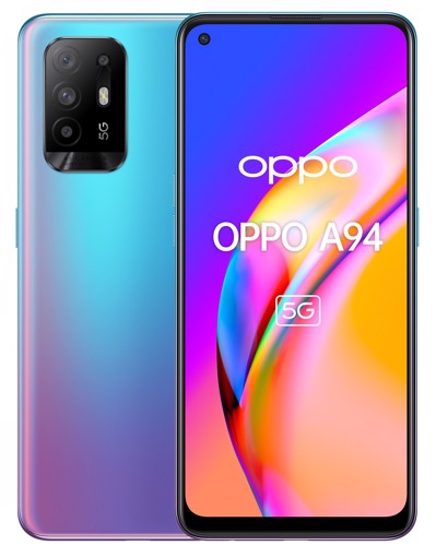 OPPO A94 5G A94 Smartphone 5G, 173g, Display 6.43" FHD+ AMOLED, 4 Fotocamere 48MP, RAM 8GB ESPANDIBILE FINO A 13GB+ROM 128GB, Batteria 4310mAh, Ricarica VOOC 30W, Dual Sim, [Versione Italiana], Cosmo Blue