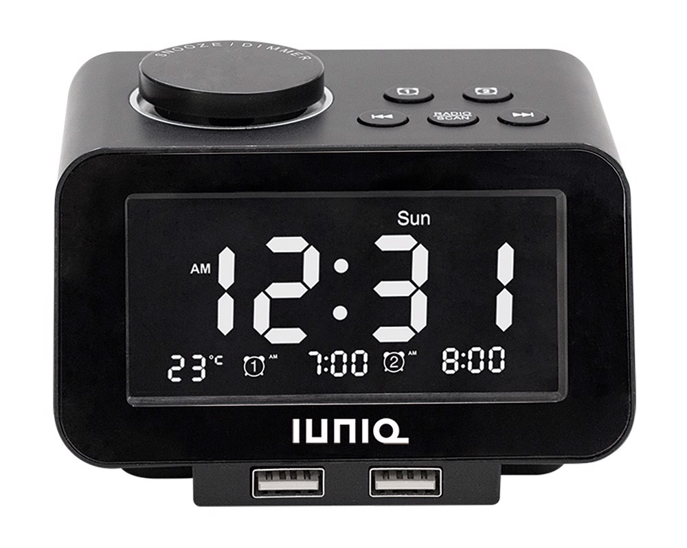 IUNIQ XDET5054 sveglia Sveglia digitale Nero, Radiosveglie, orologi e  stazioni barometriche - meteo in Offerta su Stay On