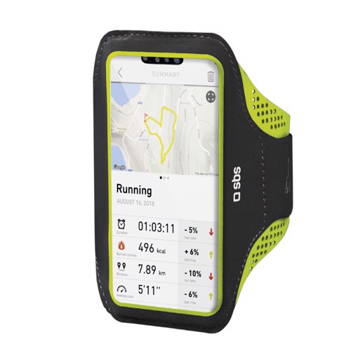 SBS Fascia da braccio running XXXL per smartphone fino a 6,7" con finestra touch