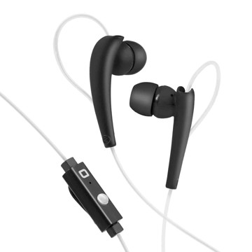 Auricolare sport light stereo in-ear, jack 3,5 mm universale con tasto alla risposta, colore nero