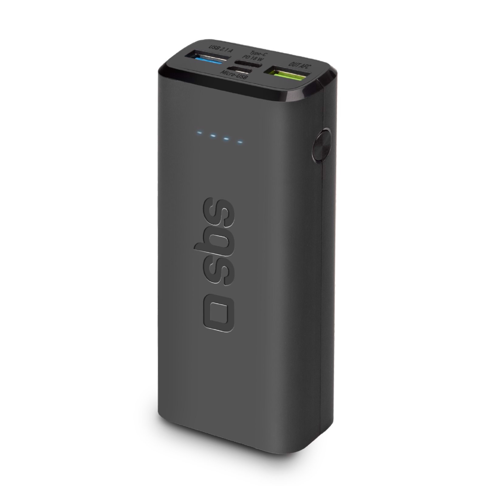 SBS Power bank 10.000 mAh - Ricarica ultra rapida 18 W con tre uscite USB