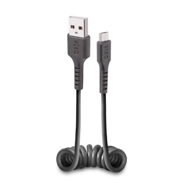 Cavo dati USB 2.0 a MICRO USB, spiralato lunghezza 0,5 mt, colore nero