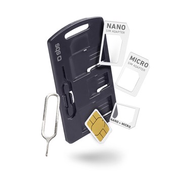 Kit di adattatori per sim per cellulari e smartphone, include adattatore Nano/Micro-sim Micro/normal-sim Nano/normal-sim