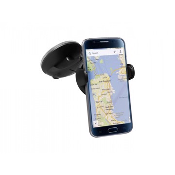 Supporto universale da auto per smartphone con attacco a ventosa e pulsante one touch per fissaggio dello smartphone