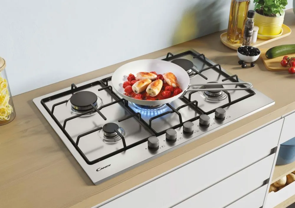 Piano Cottura Candy A Gas 5 Fuochi - Acciaio Inox, Incasso 74.5cm, Con Fuoco Lento E Grandi Bruciatori - Foto 7