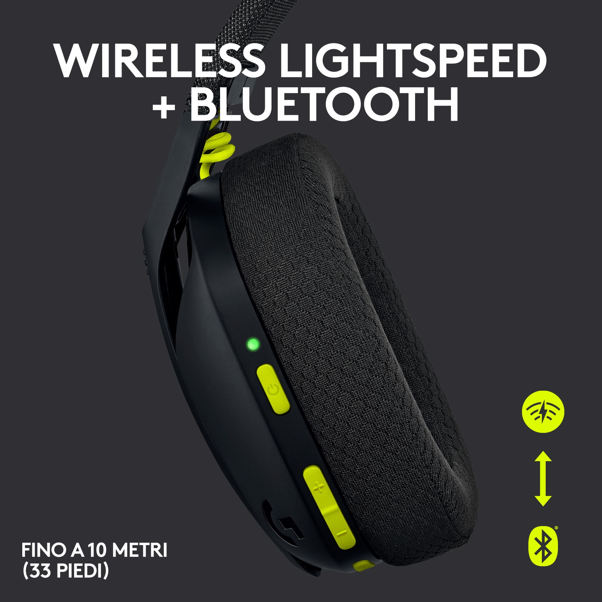 Logitech G 435 LIGHTSPEED Cuffie Gaming Wireless Bluetooth - Cuffie Over  Ear Leggere, Microfoni Integrati, Batteria da 18 Ore, Compatibile con Dolby  Atmos, PC, PS4, PS5, Smartphone. Nero