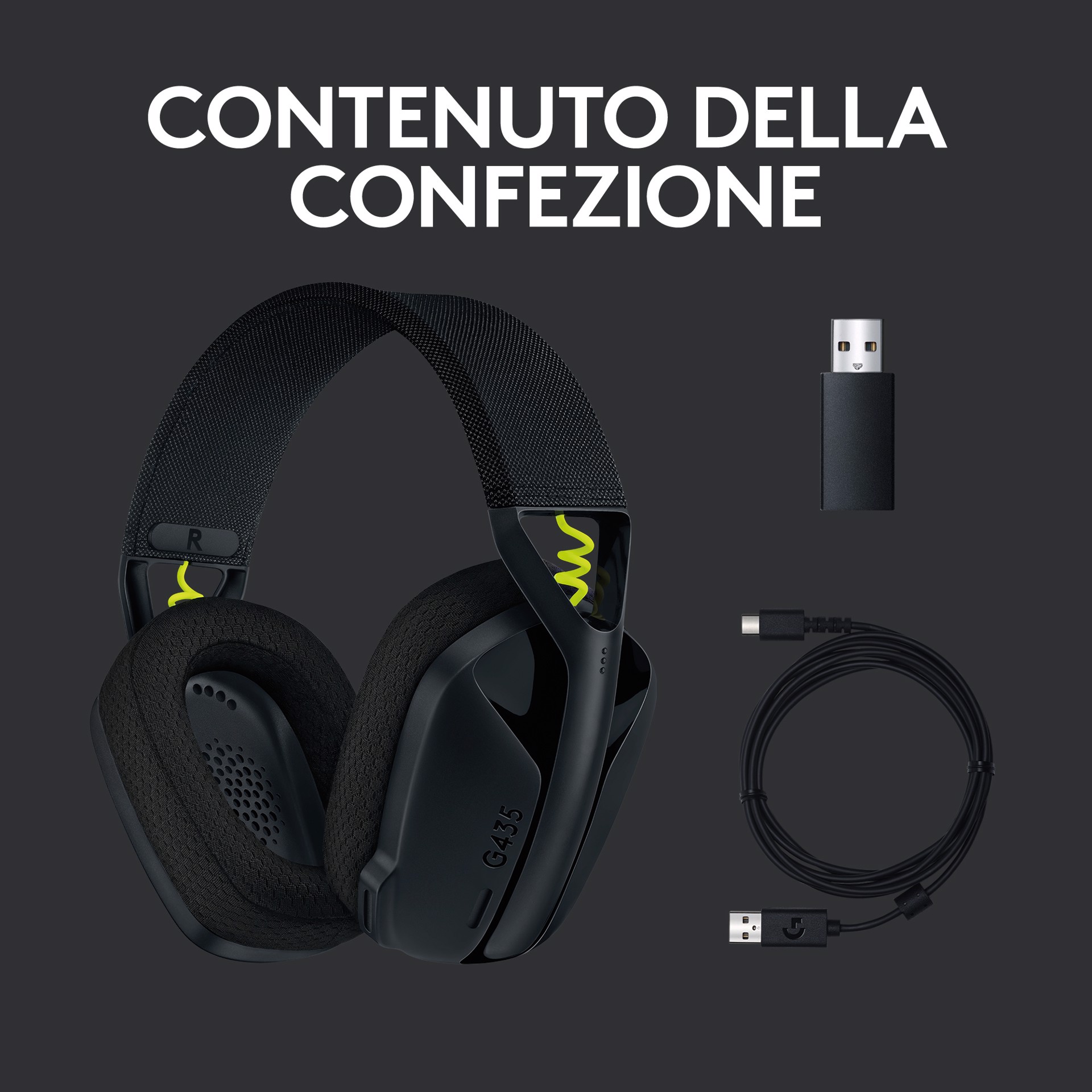 Logitech G 435 LIGHTSPEED Cuffie Gaming Wireless Bluetooth - Cuffie Over  Ear Leggere, Microfoni Integrati, Batteria da 18 Ore, Compatibile con Dolby  Atmos, PC, PS4, PS5, Smartphone. Nero