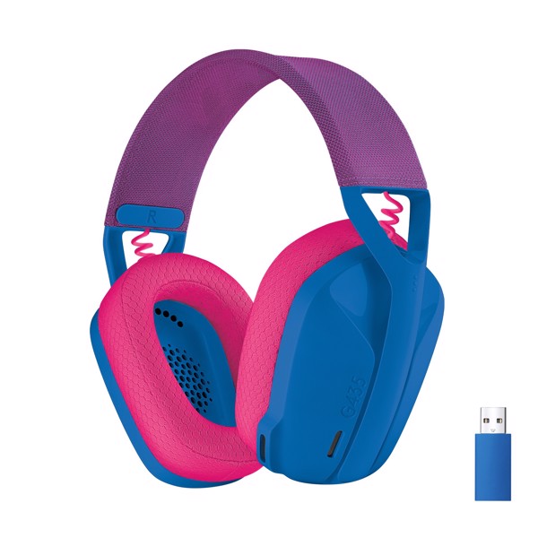 Logitech G G435 LIGHTSPEED Cuffie Gaming Wireless Bluetooth - Cuffie Over Ear Leggere, Microfoni Integrati, Batteria da 18 Ore, Compatibile con Dolby 