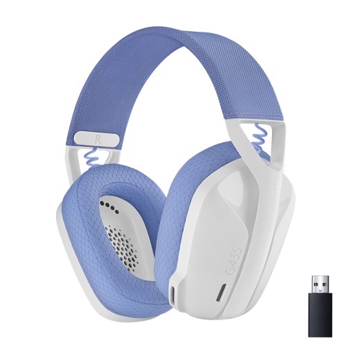Logitech G G435 LIGHTSPEED Cuffie Gaming Wireless Bluetooth - Cuffie Over Ear Leggere, Microfoni Integrati, Batteria da 18 Ore, Compatibile con Dolby Atmos, PC, PS4, PS5, Smartphone. Bianco