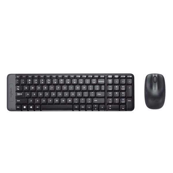 Logitech MK220 Combo Tastiera e Mouse Wireless Compatti per Windows, 2,4 GHz Wireless con Ricevitore USB Unifying, Durata Batteria di 24 Mesi, Compati