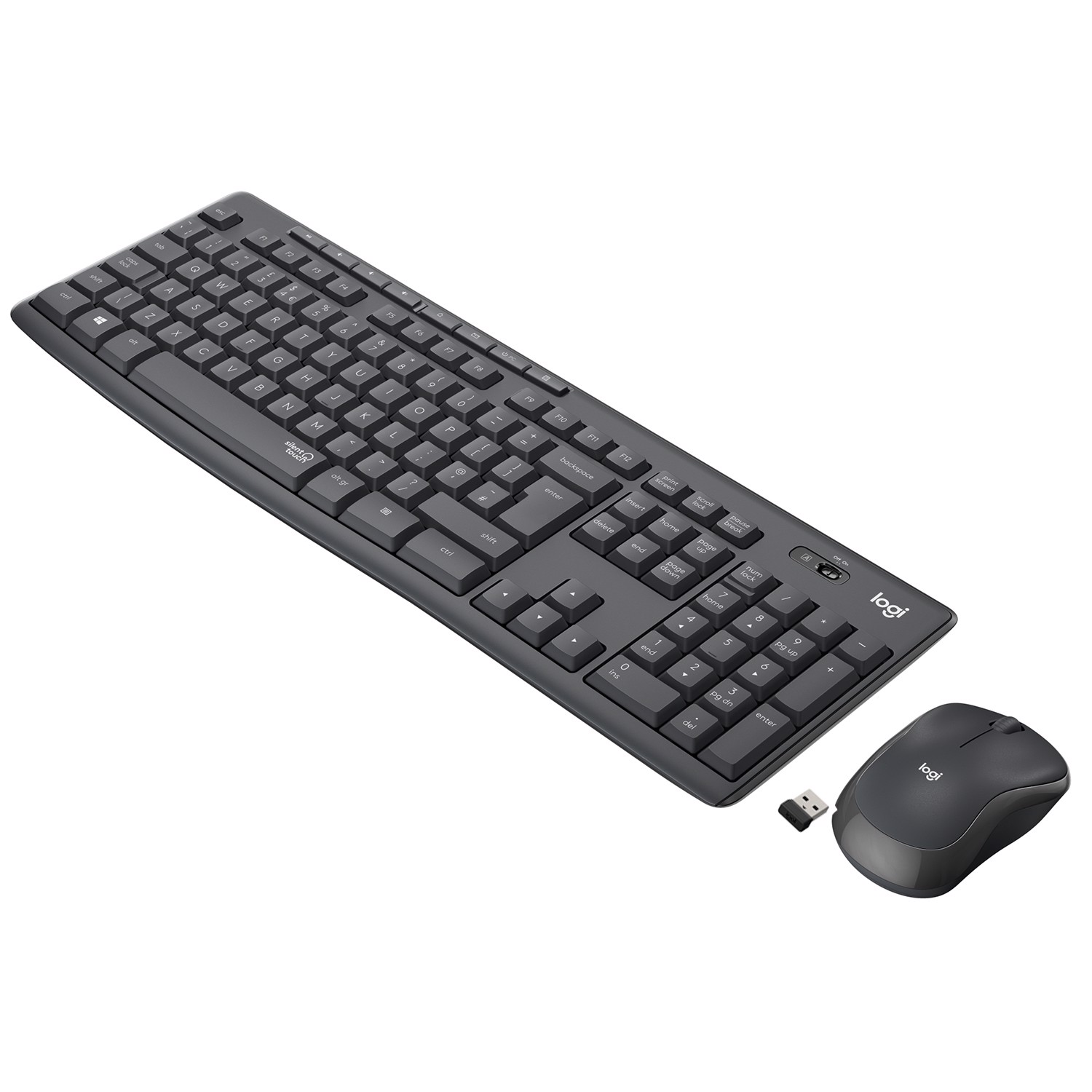 LOGITECH MK295 Kit Mouse e Tastiera Wireless – Tecnologia SilentTouch,  Tastierino Numerico, Tasti Scelta Rapida, Tracciamento Ottico Avanzato,  Ricevitore USB Nano, Senza Lag, Meno 90% di Rumore