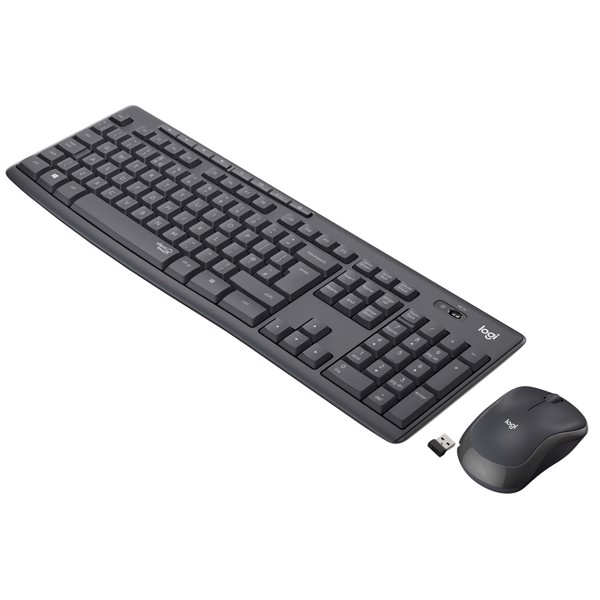 Logitech MK295 Kit Mouse e Tastiera Wireless – Tecnologia SilentTouch, Tastierino Numerico, Tasti Scelta Rapida, Tracciamento Ottico Avanzato, Ricevit
