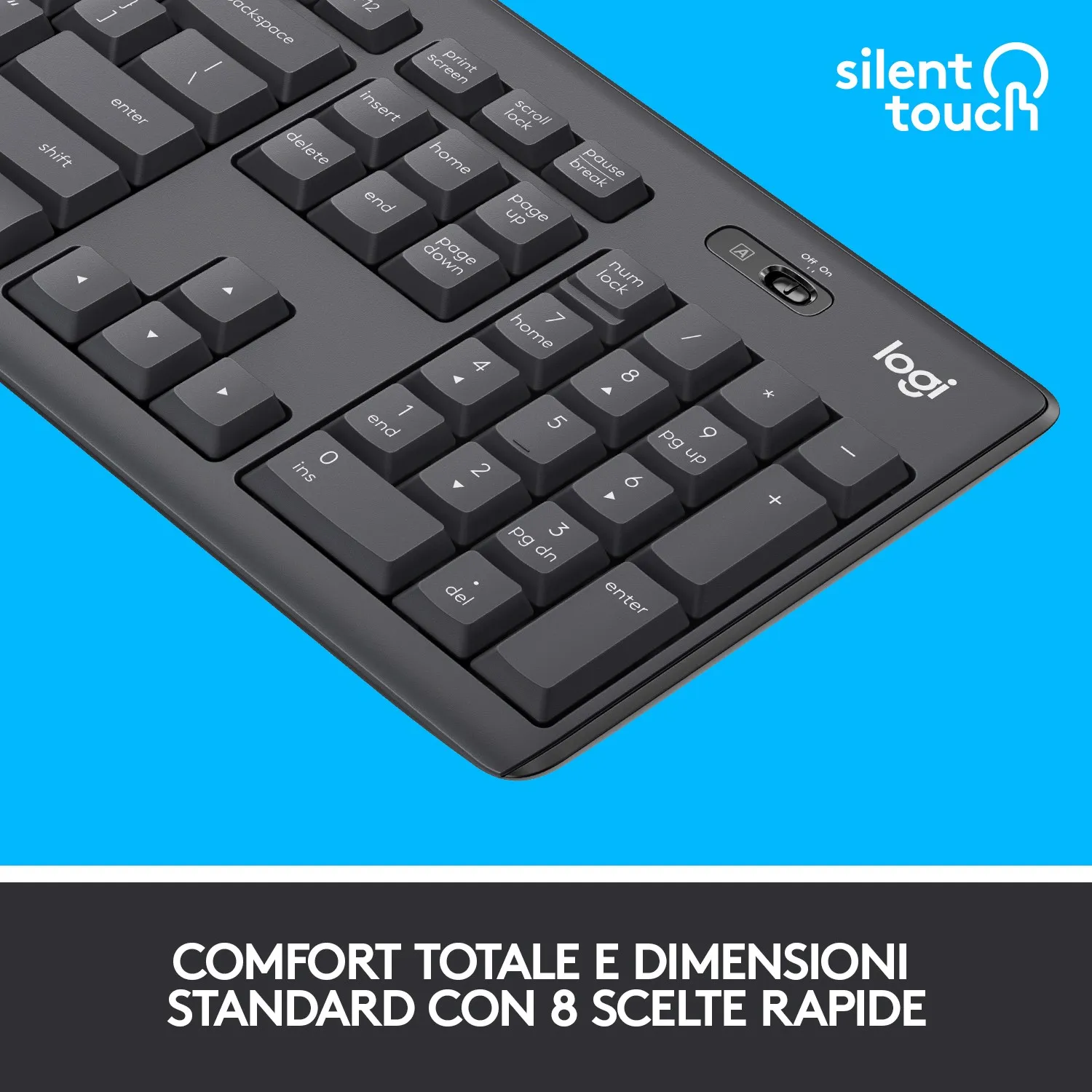 Logitech MK295 Combo Tastiera E Mouse Wireless, Layout Inglese, Tecnologia SilentTouch, Batteria Lunga Durata, Colore Bianco - 5