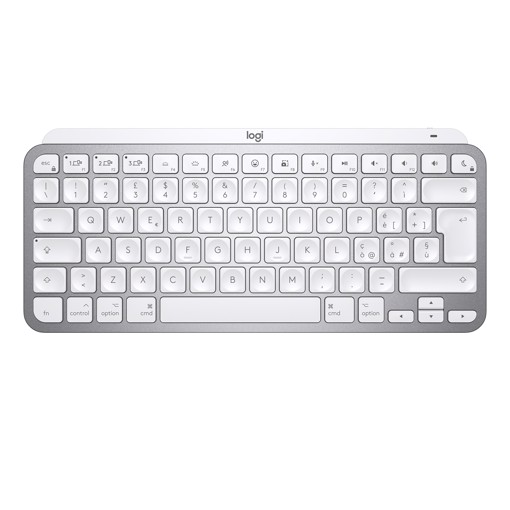 Logitech MX Keys Mini per Mac Tastiera Wireless, Minimal, Compatta, Bluetooth, Tasti Retroilluminati, USB-C, Digitazione Tattile, Compatibile con Apple macOS, iPad OS, in Metallo