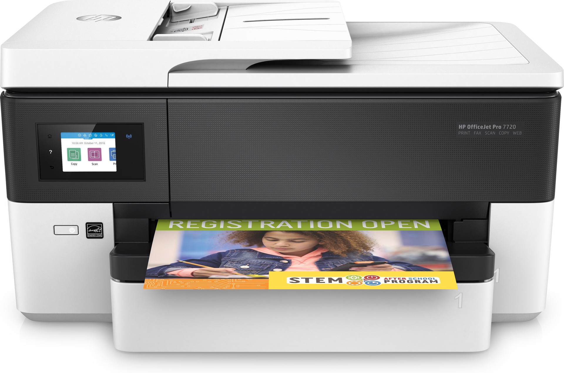 HP OfficeJet Pro Stampante multifunzione per grandi formati 7720, Colore,  Stampante per Piccoli uffici, Stampa, copia, scansione, fax, ADF da 35  fogli; stampa da porta USB frontale; stampa fronte/retro