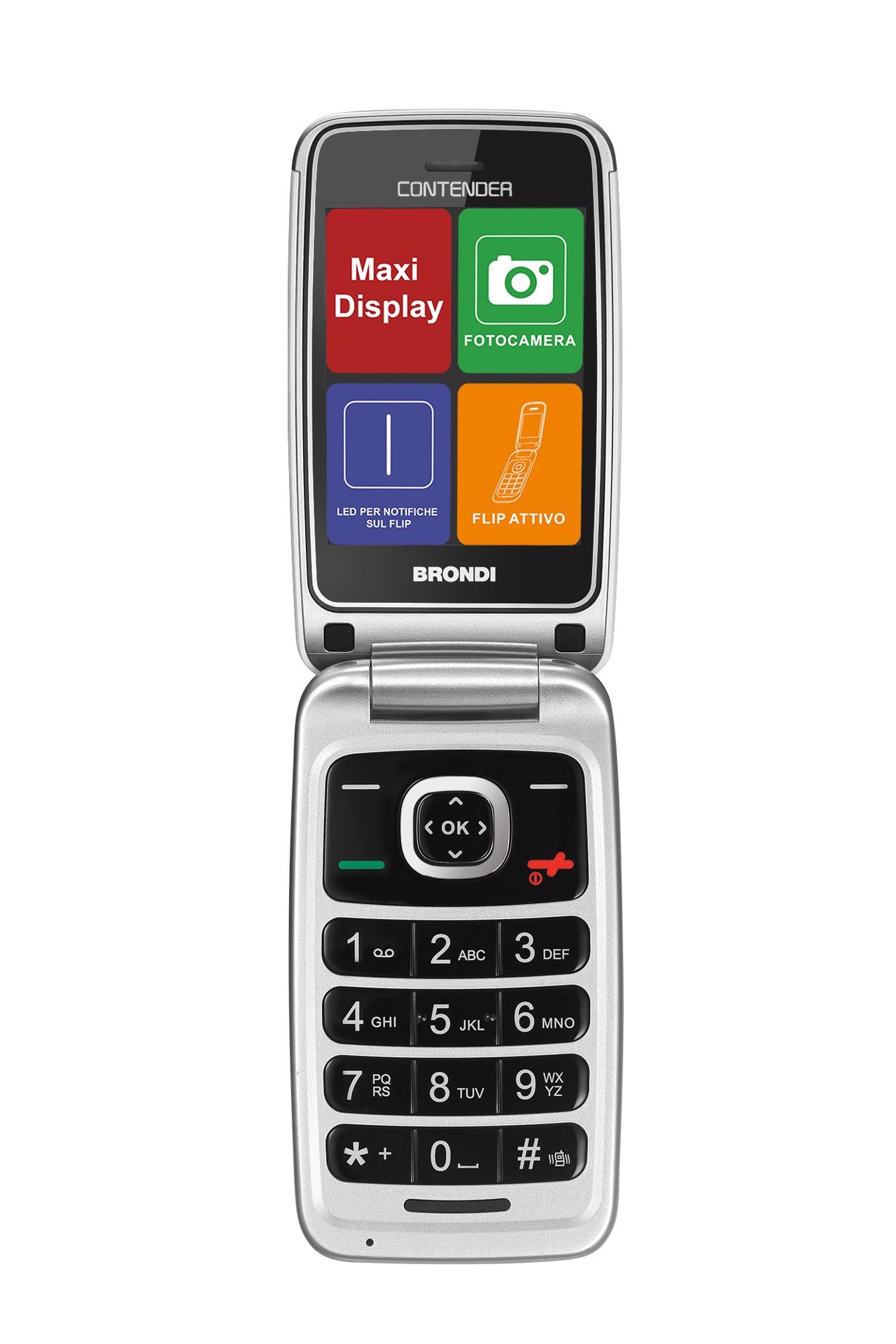BRONDI Contender 7,62 cm (3) Bianco Telefono per anziani, Cellulari e  Senior phone in Offerta su Stay On