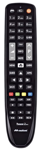 Meliconi Gumbody Personal 2 Plus telecomando IR Wireless TV Pulsanti