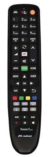 Meliconi Gumbody Personal 5 plus telecomando IR Wireless TV Pulsanti