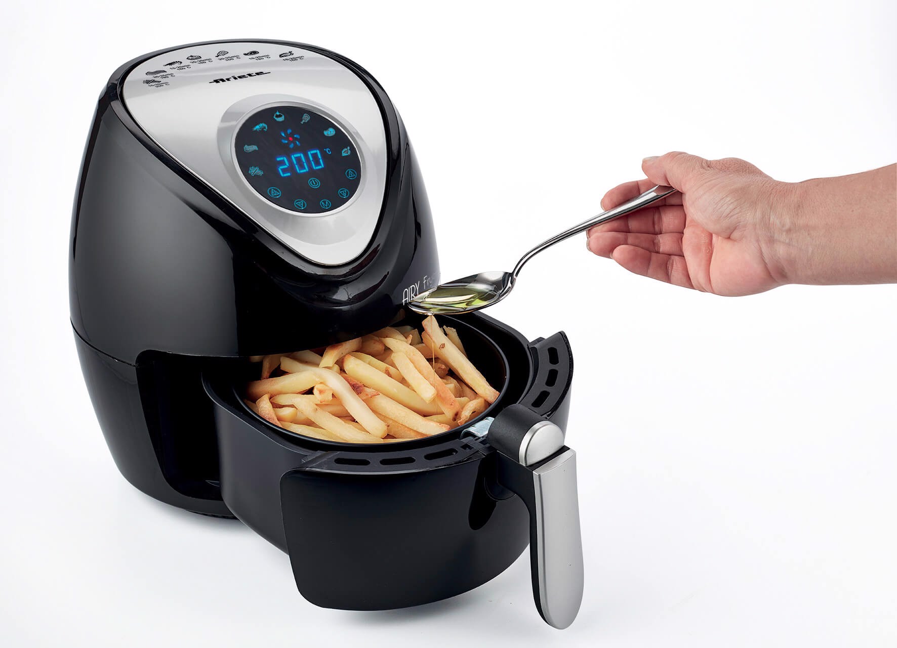 Ariete 4616 Airy Fryer Digital, Friggitrice ad Aria Digitale, Capacità 2,6  L, 1300 W, Time '60 minuti, 7 programmi, Nera, Friggitrici ad aria in  Offerta su Stay On