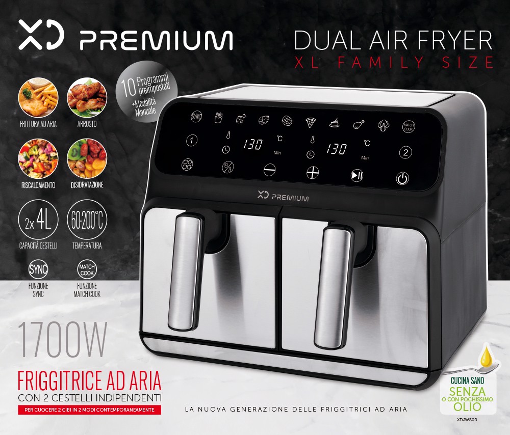 XD Enjoy Friggitrice Ad Aria & Forno Ventilato - Vintage, Friggitrici ad  aria in Offerta su Stay On