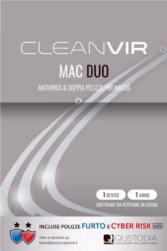 CleanVir Mac Duo Antivirus & Doppia Polizza Per Macos