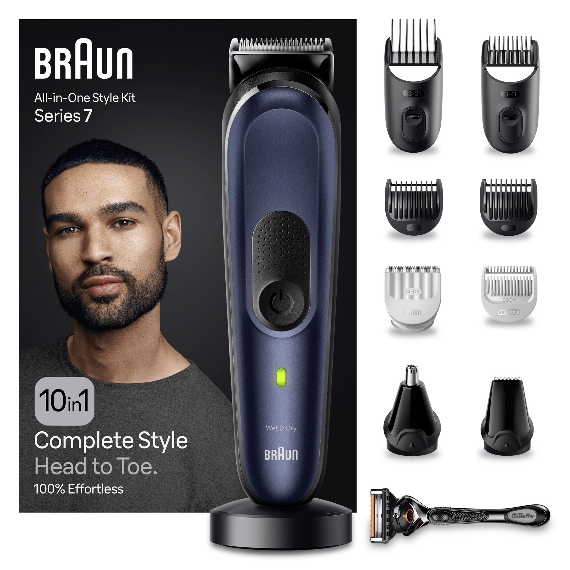 BRAUN Series 7 MGK7421 Kit Per Lo Styling, Tagliacapelli e regolabarba in  Offerta su Stay On