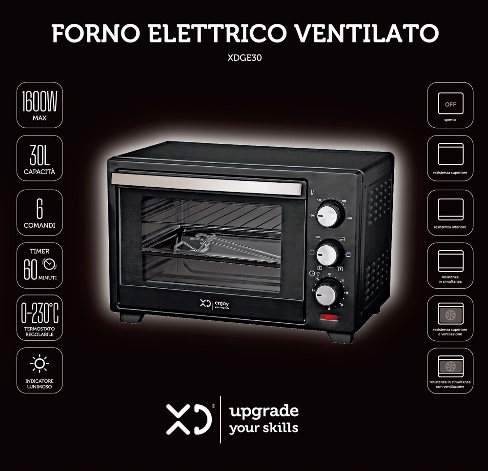 XD Enjoy XD Forno Elettrico Ventilato, Fornetti elettrici in Offerta su  Stay On