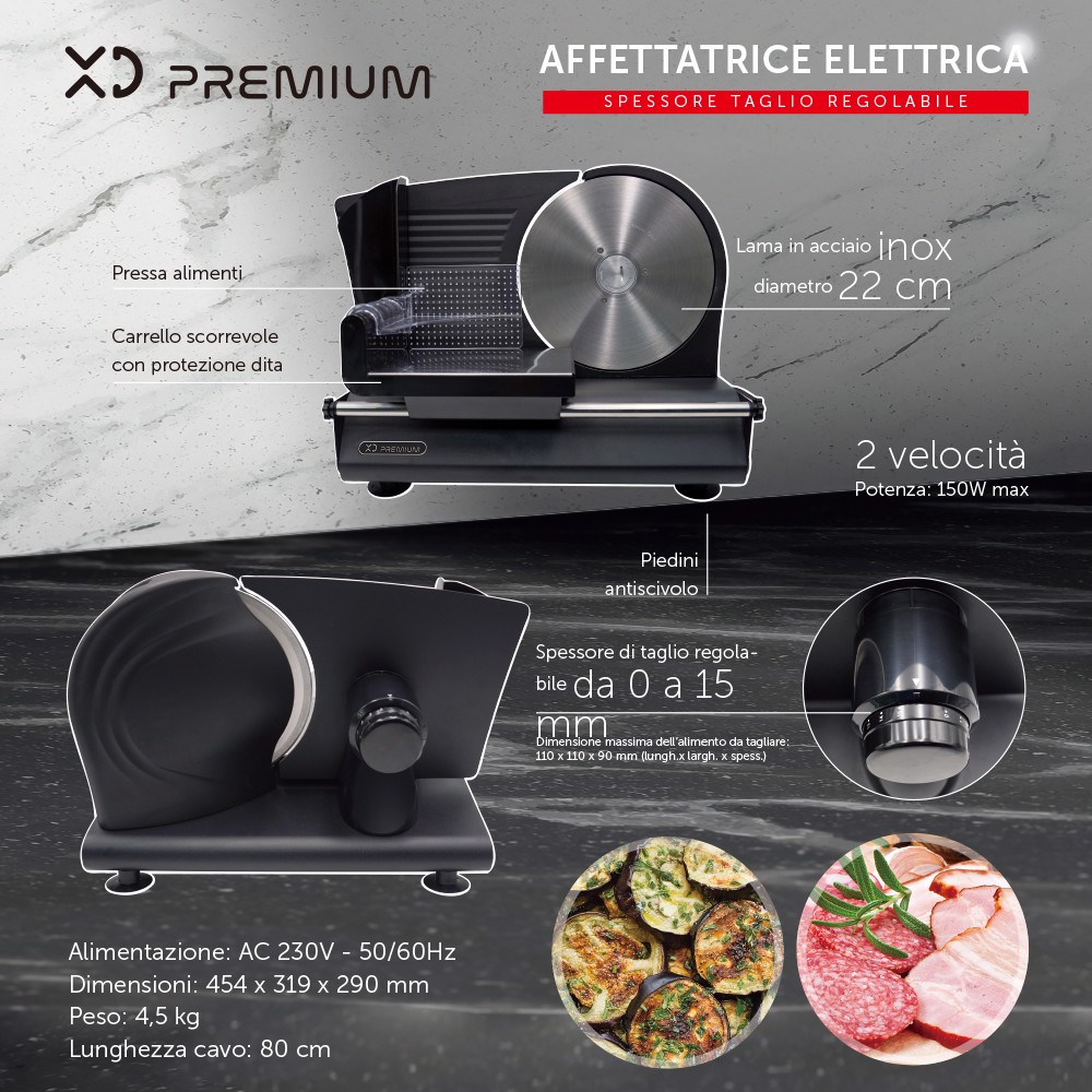 XD Enjoy XD Affettatrice Elettrica Premium, Affettatrici in Offerta su  Stay On