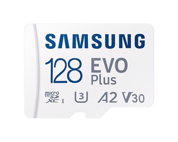 Microsd evo plus 128gb classe u3, v30, a2, adapter s