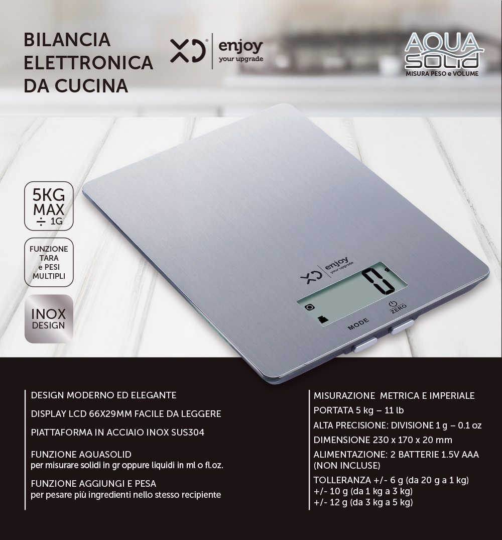 Bilancia elettronica da cucina 5kg