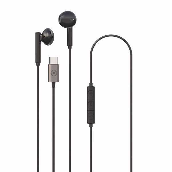 Celly Nero Up1100typec Cuffie Cablato In-Ear Musica E Chiamate Usb Tipo-C
