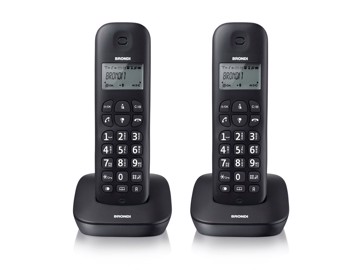 Telefono cordless duo blk funzione sveglia rubrica disp