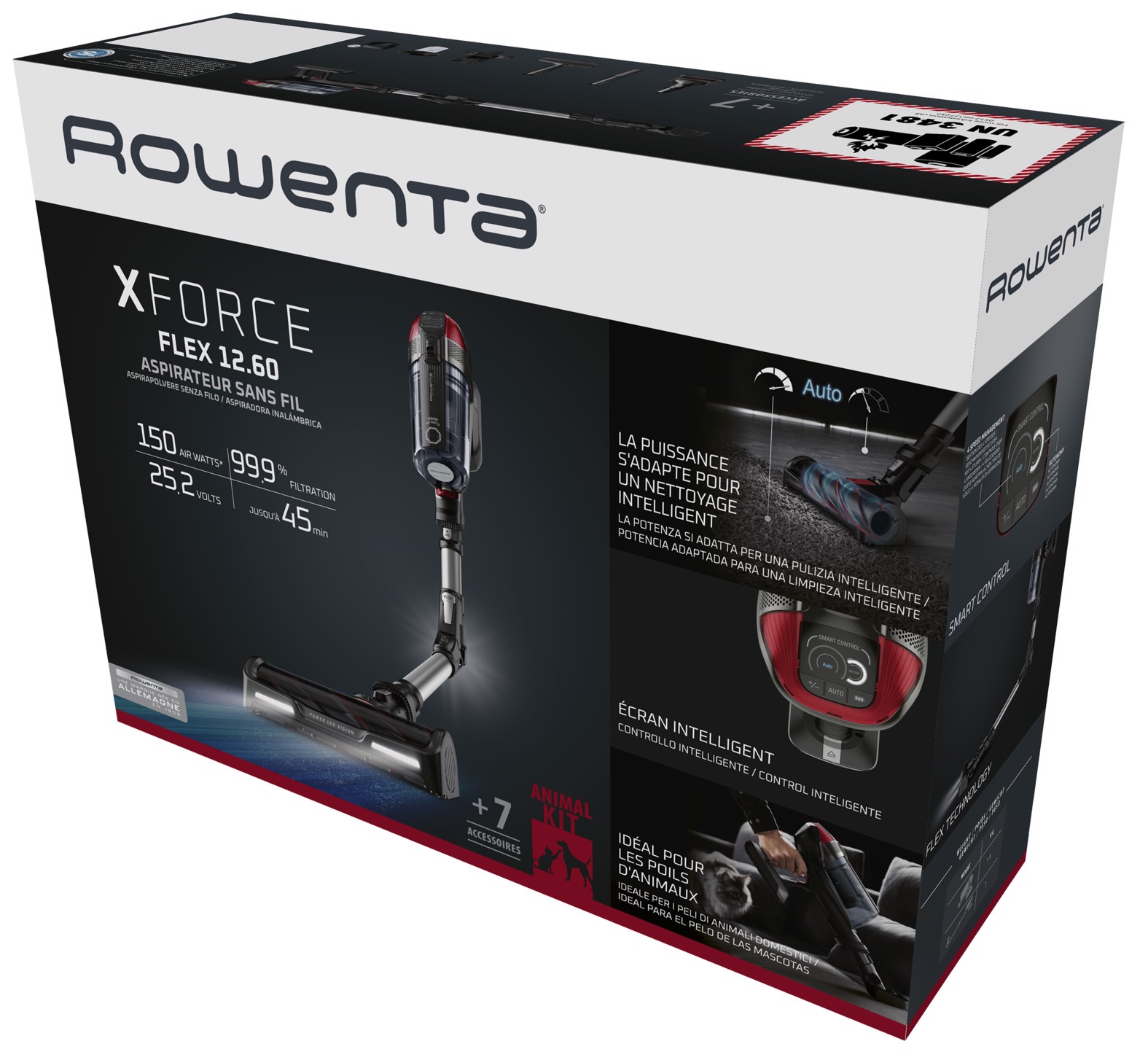 ROWENTA X-Force Flex 12.60 RH98A7WO aspirapolvere senza filo Rosso, Grigio  Senza sacchetto, Scope elettriche ricaricabili in Offerta su Stay On