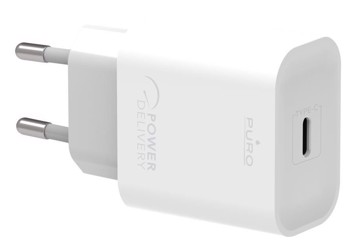Puro fast charger power deliv 1 usb-c, 20w bianco