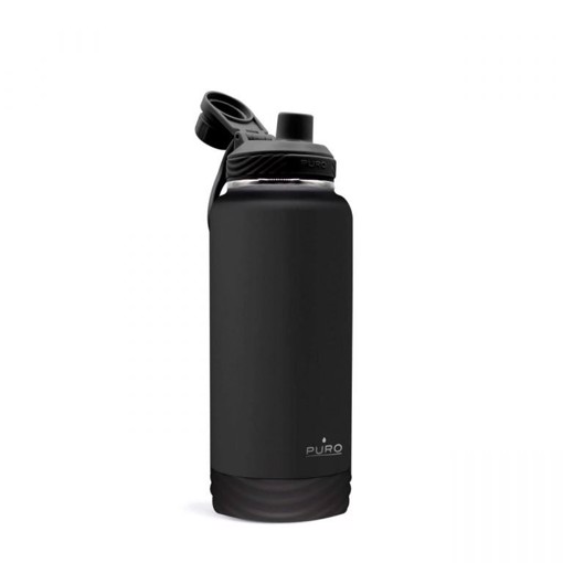 PURO WB900OUTDOORDW1BLK borraccia Uso quotidiano, Trekking, Sport 960 ml Silicone, Acciaio inossidabile Nero