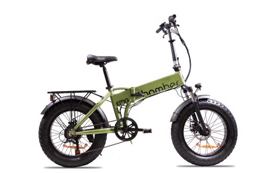EMG Fat Bike Bomber 250W con telaio 17" foldable, ruota 20", Freni a disco a/p, Cambio Shimano e batteria 10Ah