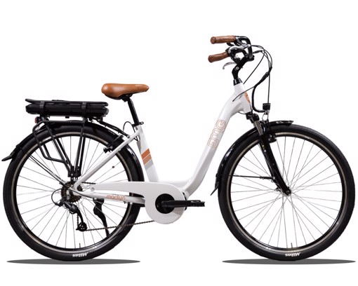 EMG E-bike Vintage con telaio in alluminio 19", ruote 28", motore centrale 250W Ananda, batteria 13AH e cambio Shimano