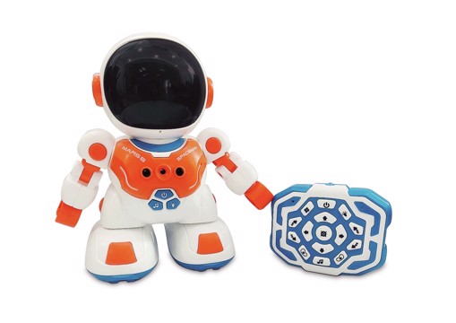 RADIOCOM Mars 8 Spaceman - Robot RC Ad Infrarossi Con Luci E Suoni 23 cm, Funzioni: Movimenti Avanti, Indietro, Destra, Sinistra, Musica, Demo, Batterie Non Incluse