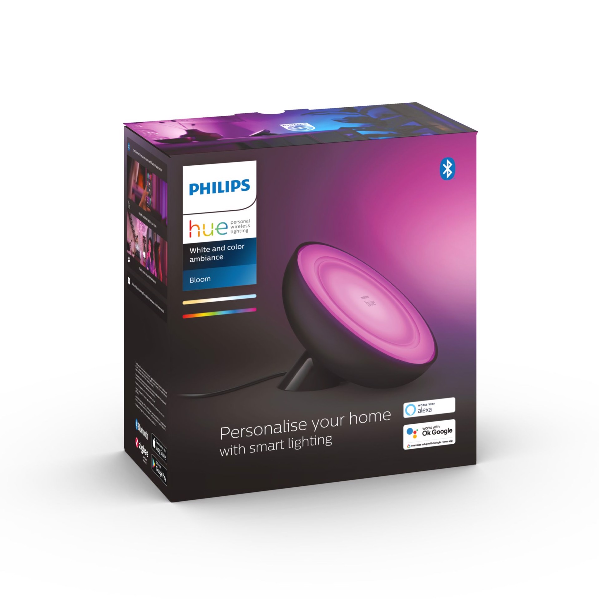 Philips by Signify Philips Hue White and Color ambiance Bloom Lampada Smart  da tavolo Nera, Domotica in Offerta su Stay On