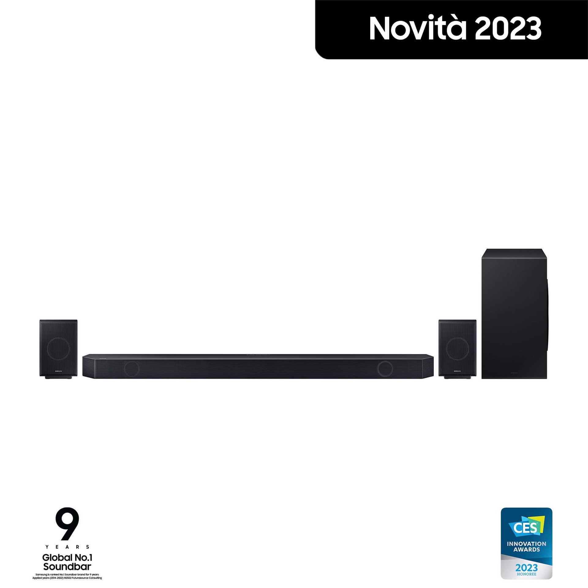 SAMSUNG Soundbar HW-Q990C/ZF Serie Q, 22 speaker, Wireless Dolby Atmos,  Audio a 11.1.4 canali, Q-Simphony, Compatibile con Alexa e Google  Assistant, Black 2023, Soundbar in Offerta su Stay On