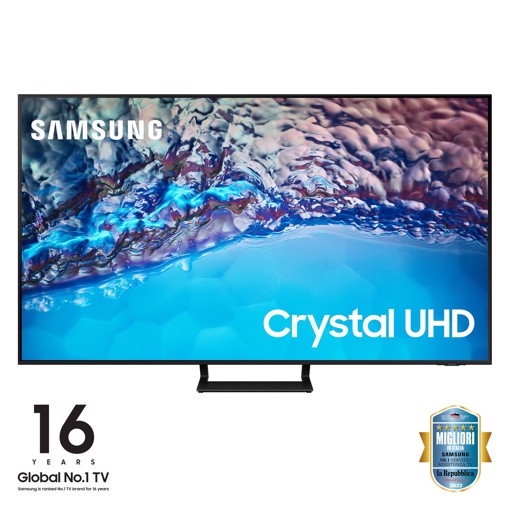 Samsung Series 8 TV Crystal UHD 4K 75” UE75BU8570 Smart TV Wi-Fi Black 2022, Ultra sottile, Colori reali, Gaming mode, Suono dinamico
