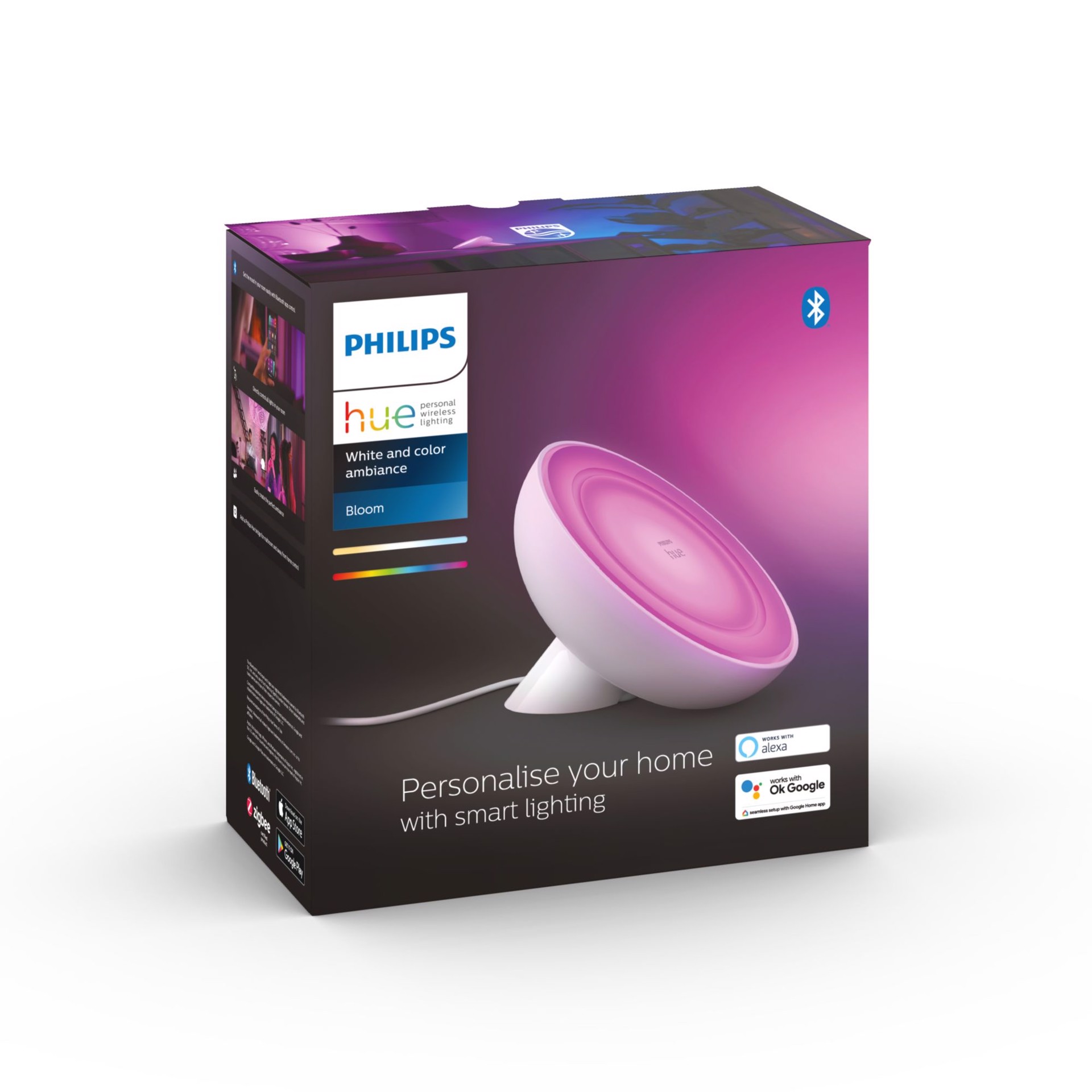 Philips hue lampada da tavolo bloom wireless bianca 929002375901