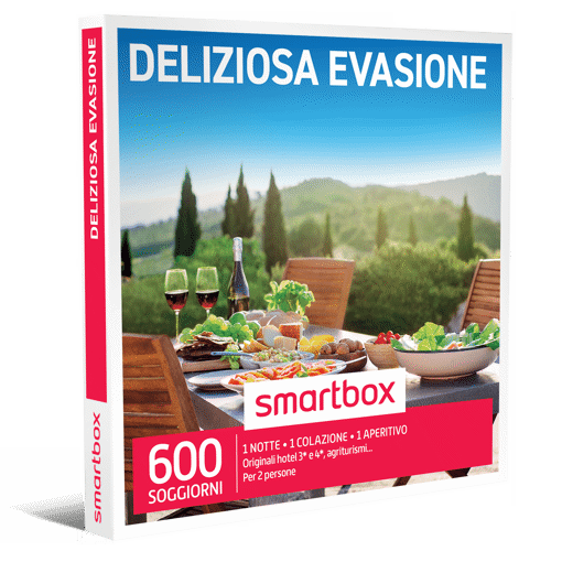 Smartbox Cofanetto Deliziosa Evasione - 1 notte • 1 colazione • 1 aperitivo
Originali hotel 3* e 4*, agriturismi...
Per 2 persone
