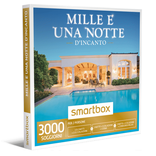 Smartbox Cofanetto Mille E Una Notte D'Incanto  - 1 o 2 notti • 1 o 2 colazioni
O
1 notte • 1 colazione • 1 cena
O
1 notte • 1 colazione • 1 percorso relax